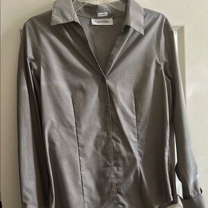 Calvin Klein Gray Button Down Shirt